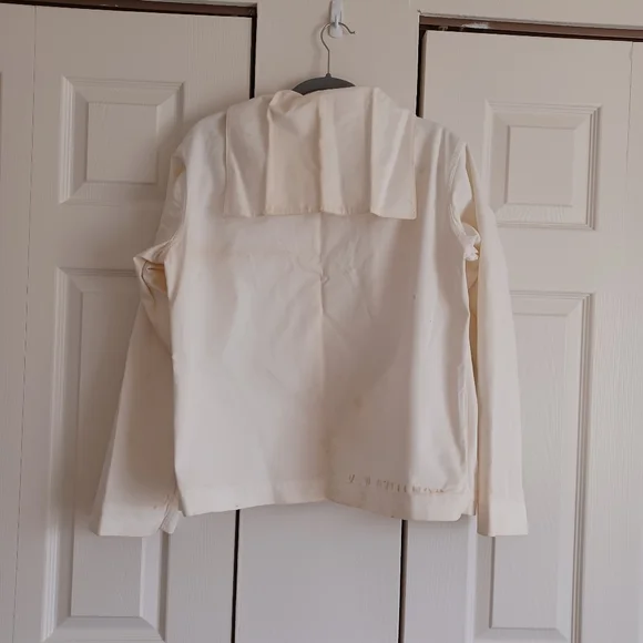 50s - 60s Vintage White 2 Navy Uniform Tops with Black Insignia. Shirts Retro - Picture 5 of 16